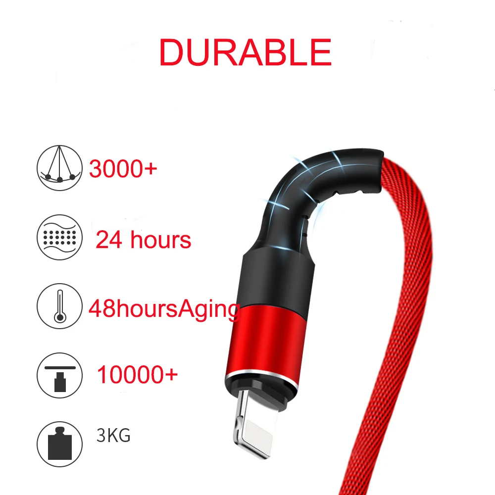 

3in1 QC3.0 Fast Charge USB Cable For iPhone 11 Pro X XS Max 6 7 8Plus 5S Data Cord TypeC for huawei xiaomi Mircro usb cable