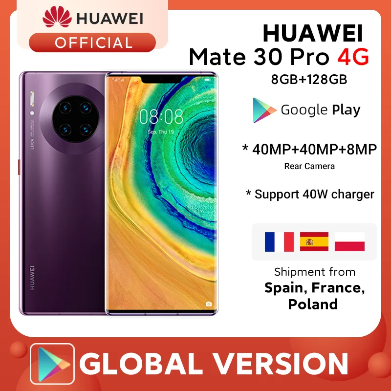 Оригинальный смартфон Huawei Mate 30 Pro 8G 128 ГБ/256 ГБ 6 53 дюйма Kirin 990 тыловая камера 40 МП