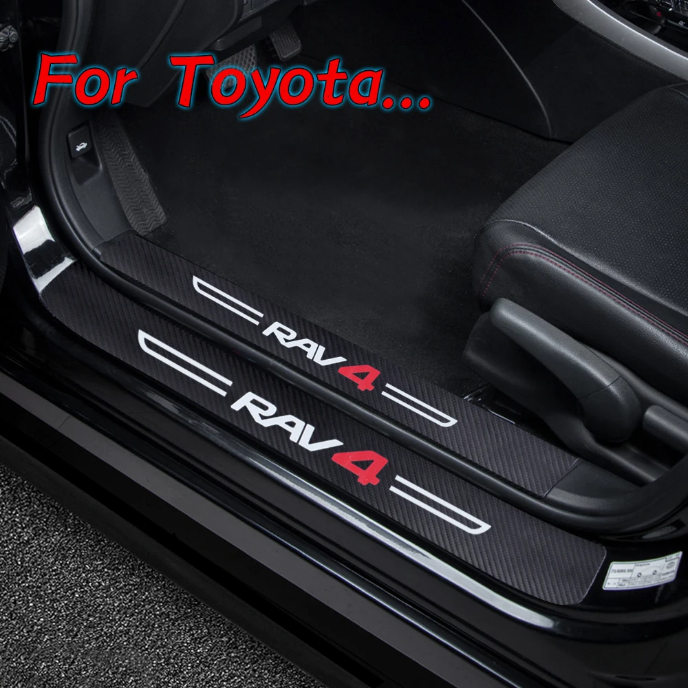 Фото Устойчивая к царапинам Защитная пленка на порог автомобильной двери для Toyota RAV4