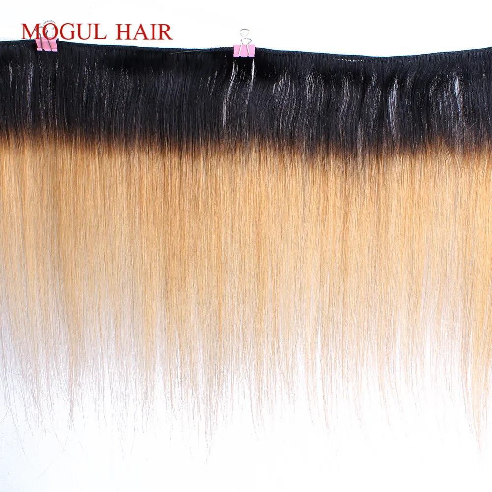 Гуль волосы T 1B 27 Омбре медовый блонд пучки плетение 3/4 индийские прямые не Реми