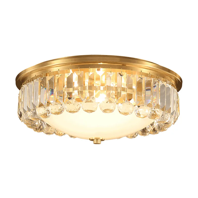 Luxury Modern Copper Ceiling Lamp Crystal LED Light Ceiling Light Dia.45cm For Foyer Bedroom Corridor Kitchen Livingroom Gallery