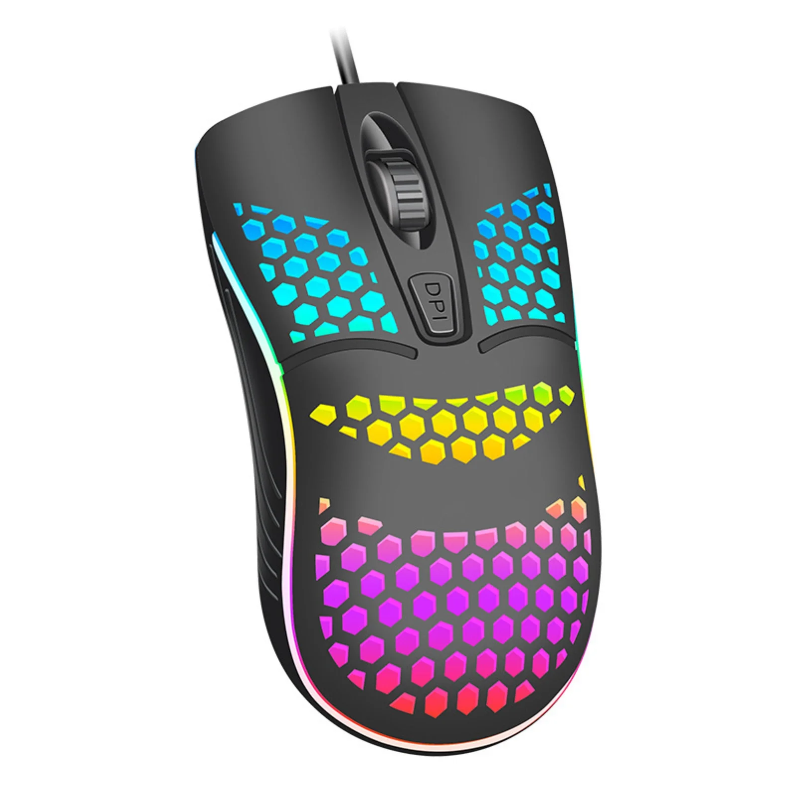 

USB Wired Gaming Mouse RGB Gamer Mouses DPI Honeycomb Hollow Ergonomic Design for Desktop Laptop