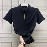 2021 new summer mens embroidered lapel short sleeve t shirt jacket korean fashion handsome polo shirt