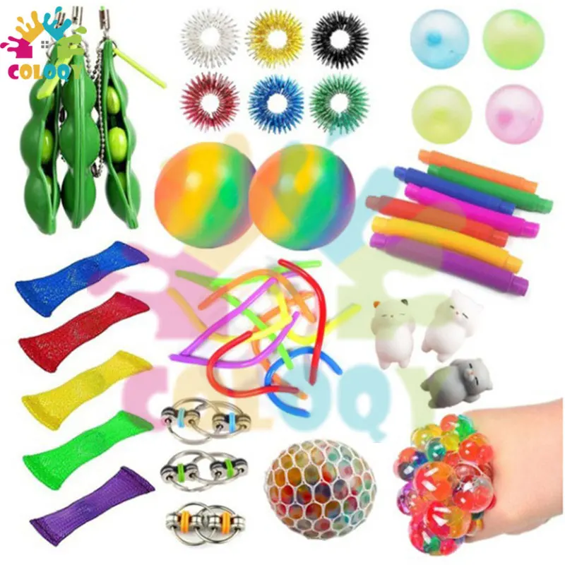 COLOQY 13 Fidget Toys Pop it Sensory Antistress Toy Pack Squishy Squish mallow Decompression Stress Reliever Toy For Adults Kids enlarge