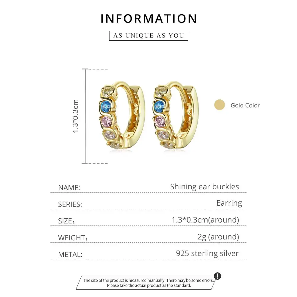 

Spanish Shining Multiple Crystal Earrings Buckle 925 Sterling Silver Earrings for Women Fashion Jewelry Orecchini SCE1166