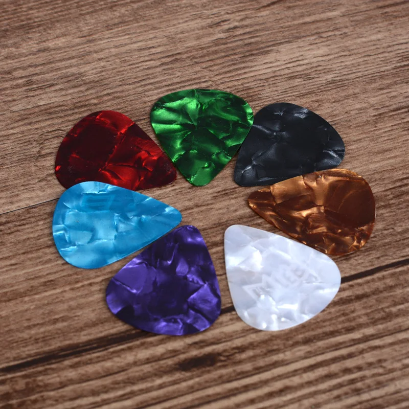101pcs neue akustische picks plektrum celluloid elektro glatte gitarre pick zubehör 046mm 071mm 096mm free global shipping