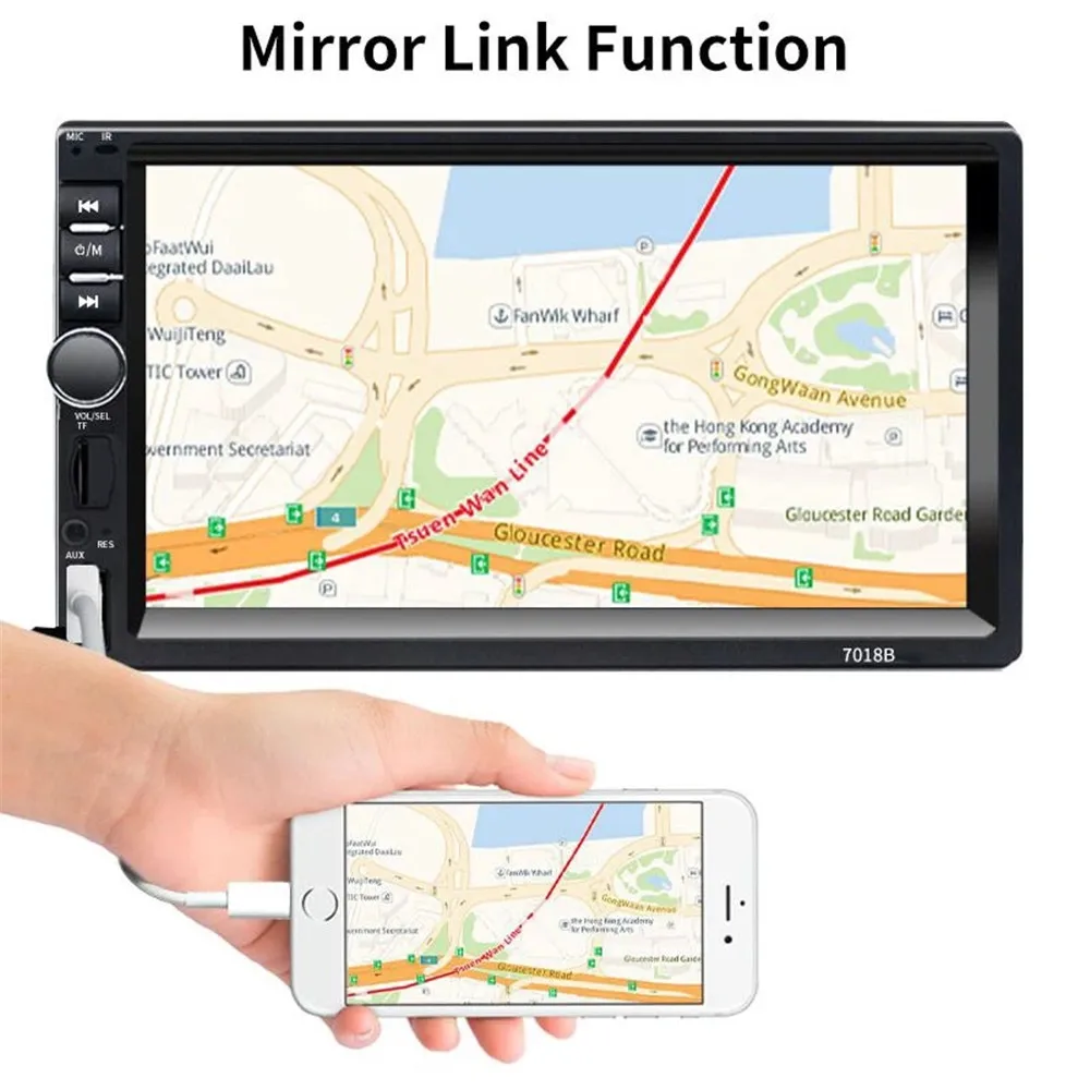 Автомагнитола 2 Din MP5-плеер с 7-дюймовым сенсорным HD экраном 12 В стерео Bluetooth FM/SD/USB/ISO