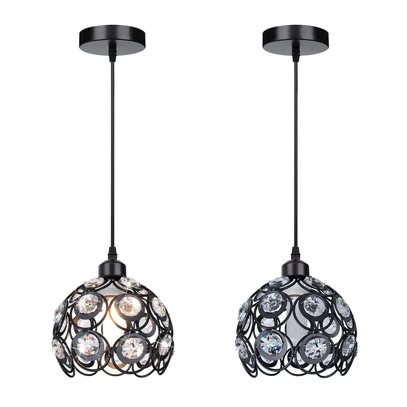 

Retro Vintage Pendant Lights Industrial Loft Crystal Cage Hanging Lamp Bedroom Kitchen Bar Restaurant Living Room Parlor Decor