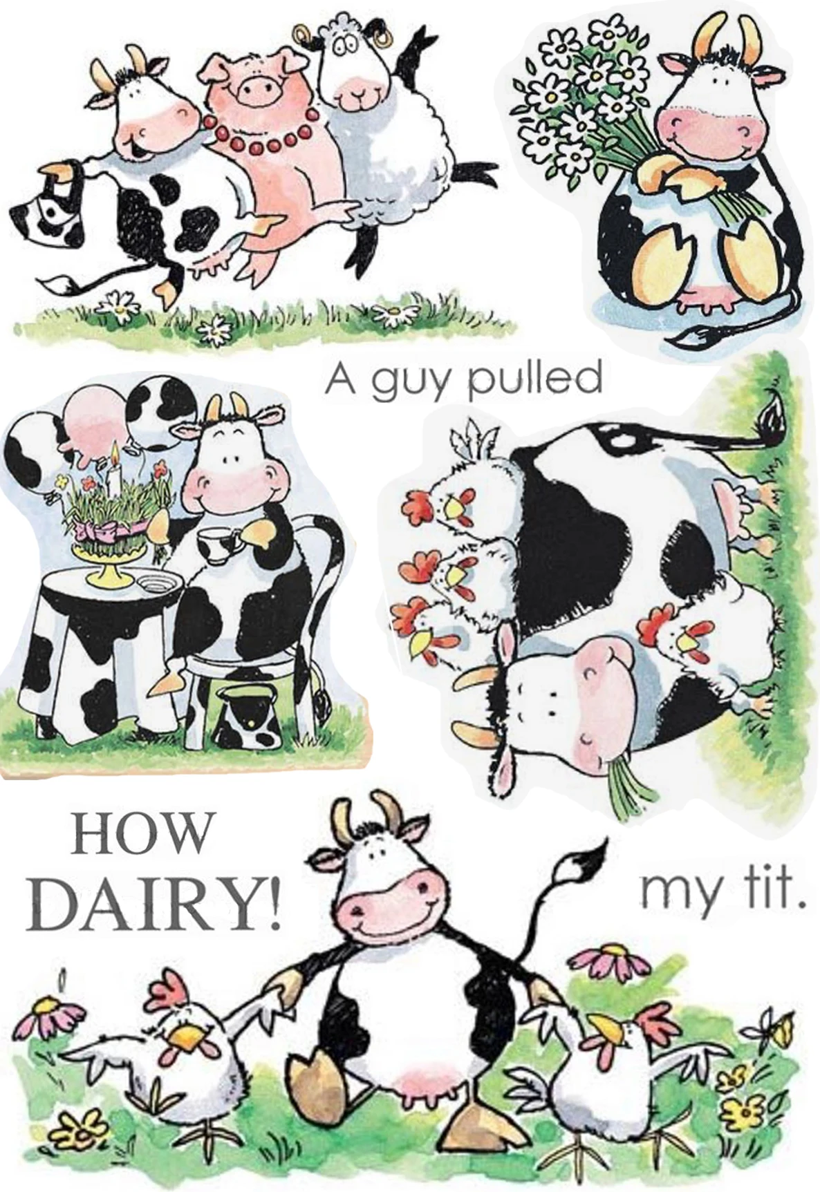 Коровы прозрачный силиконовый резиновый штамп и металлический лист цепляться