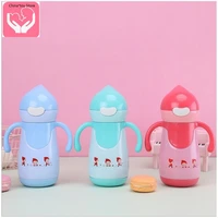 new childrens vacuum cup 304 stainless steel with handle baby sippy cup cartoon small water drop childrens student kettle
