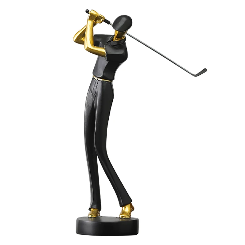 Creative Human Statue Resin Art Golf Sculpture Office Decor Accessories Modern Craft Home Decoration Cabinet Tabletop Figurines images - 6