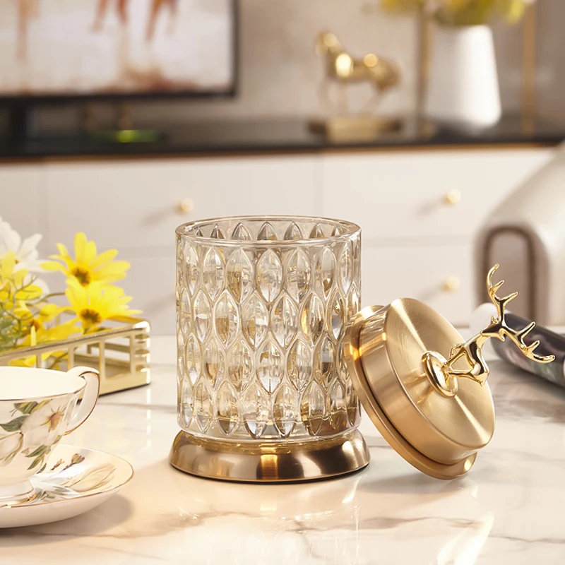 Стеклянный загар для хранения с крышкой домашний декор баночки чайная Caddy