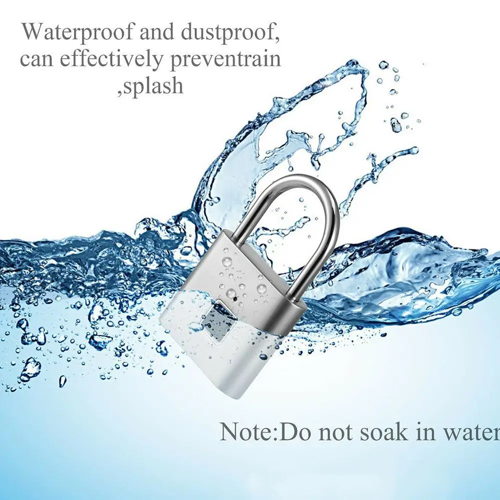 

Keyless USB Rechargeable Door Lock Fingerprint Smart Developing Unlock Chip Alloy Self Zinc Metal Padlock Quick S5B4