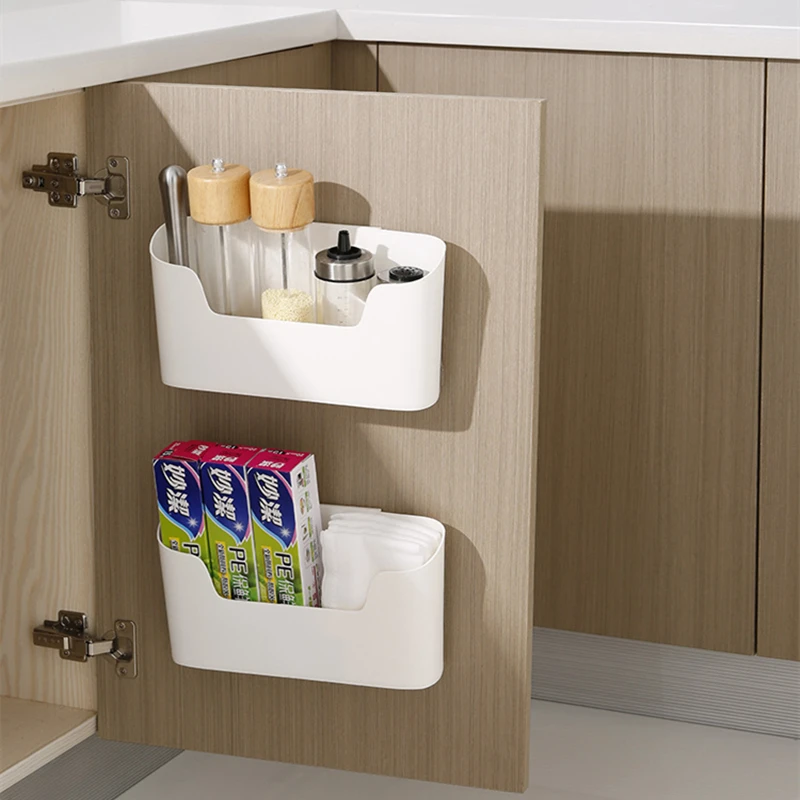 

Wall-mounted Storage Box Storage Box Kitchen Bathroom Toilet Sundries Plastic Hole-free Storage And Finishing Box