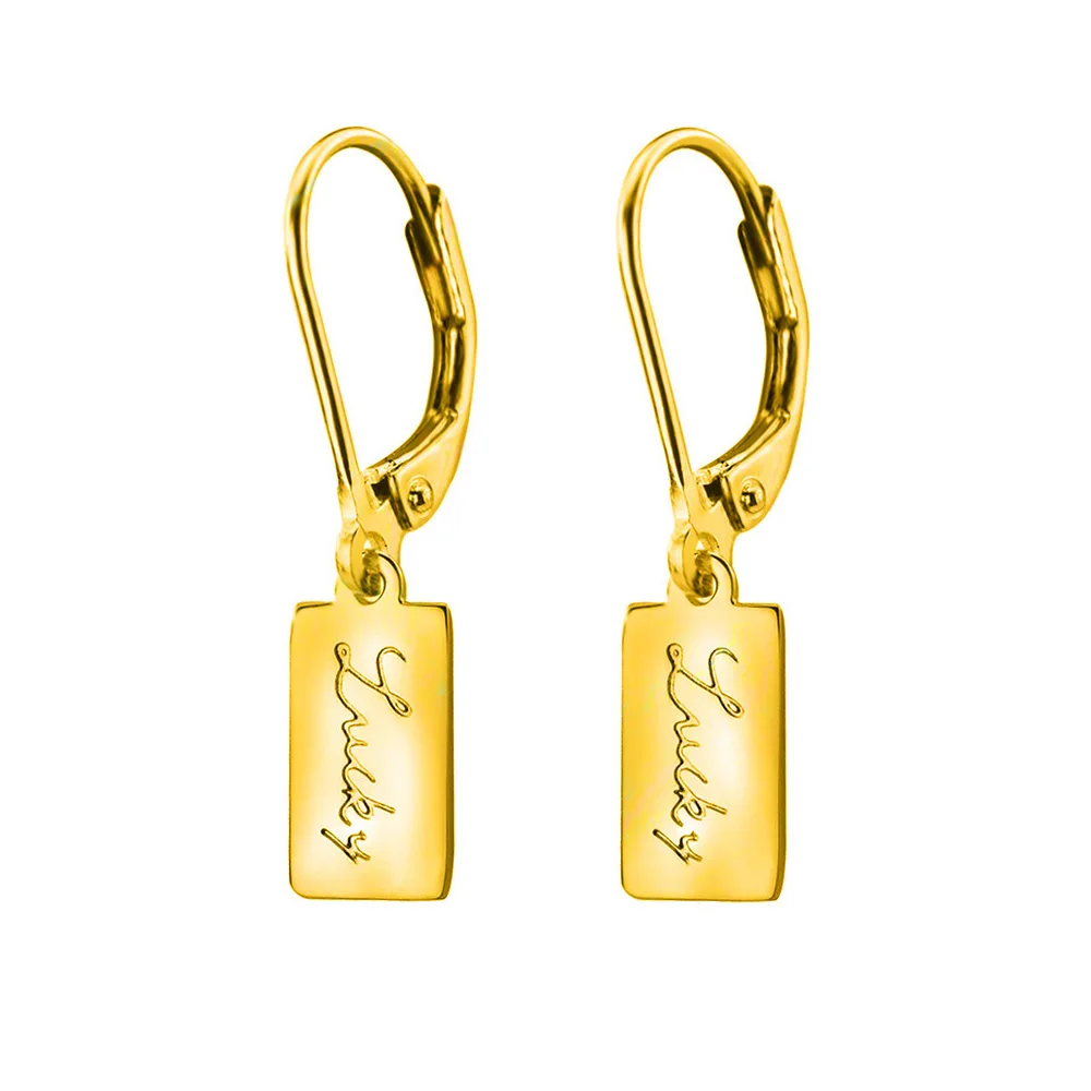 Gold Lucky Trusta Для женщин s Мода 925 твердого стерлингового серебра «Lucky Letter браслеты с подвесками, серьги со шпилькой, для Для женщин Стерлинговое Серебро-бижутерия DS906 - Окраска металла: Gold Lucky