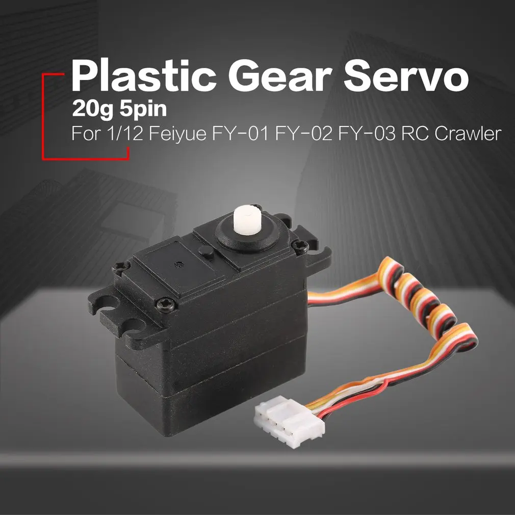 2019 20g Servo 5pin Пластик Шестерни 4 8-6 V для 1/12 Feiyue FY-01 FY-02 FY-03 RC автомобиль грузовик на