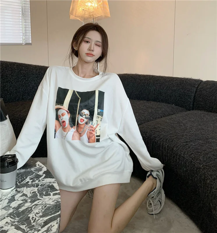 

Женский свитер на весну и осень, тонкий свободный свитер большого размера с длинным рукавом