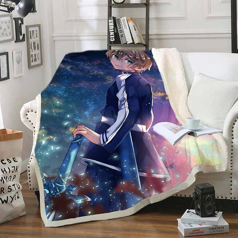 

Sword Art Blanket 3D Print Sherpa Blanket on Bed Kids Girl Flower Home Textiles Dreamlike Style 16