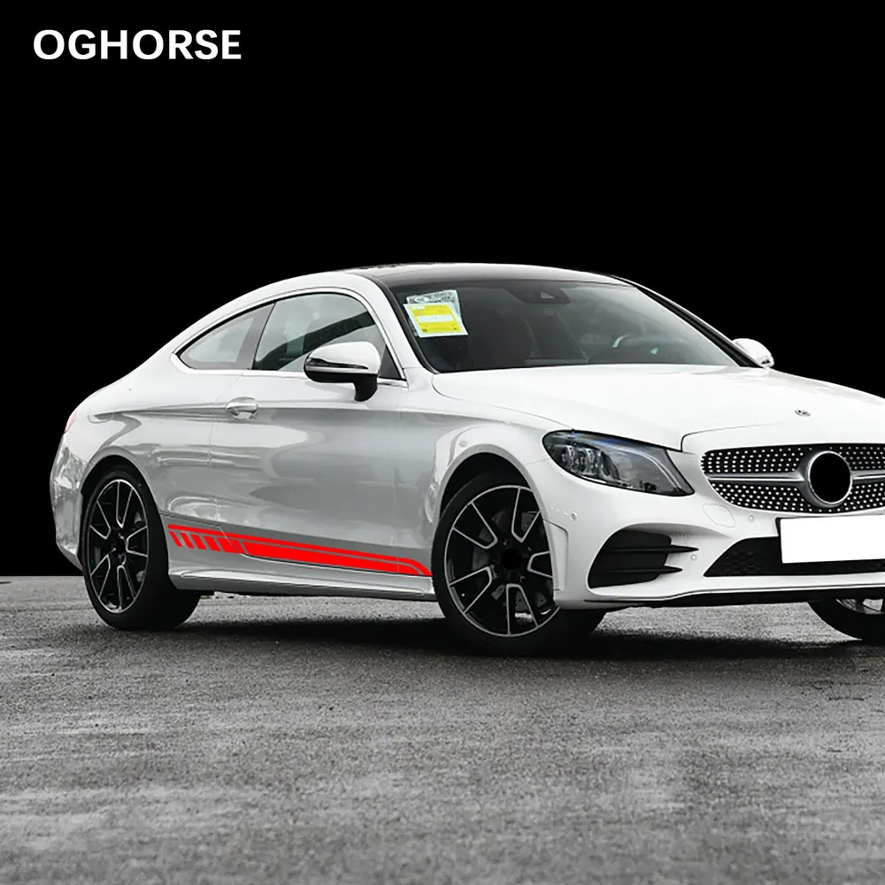 2 шт. наклейка на дверь боковая юбка Наклейка тело для Mercedes Benz C Class Coupe 2019 W205 C180 C200