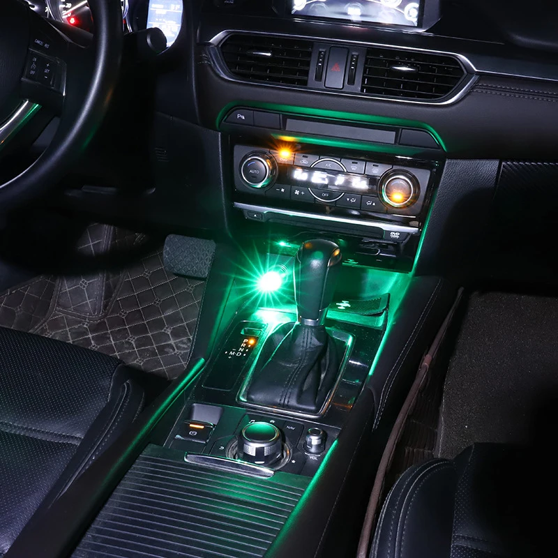 CARCTR светодиодный Автомобильный USB Атмосфера светильник голос Управление DJ RGB