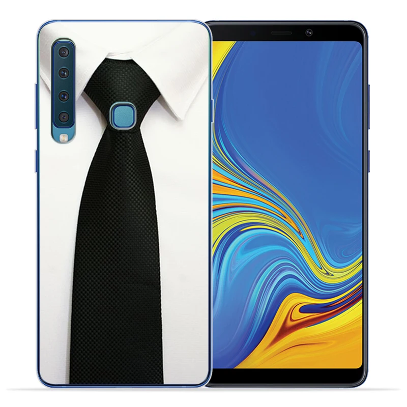 Man Suit Shirt Tie Silicone phone case For Samsung A3 A5 A6 A7 A8 A9 2015 2016 2017 2018 Pro soft Back Cover | Мобильные телефоны и