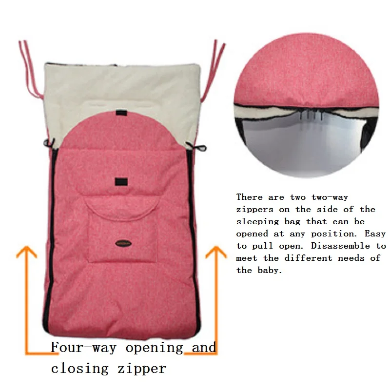 Спальный мешок для малышей зимняя сумка коляски плотный теплый конверт спальные