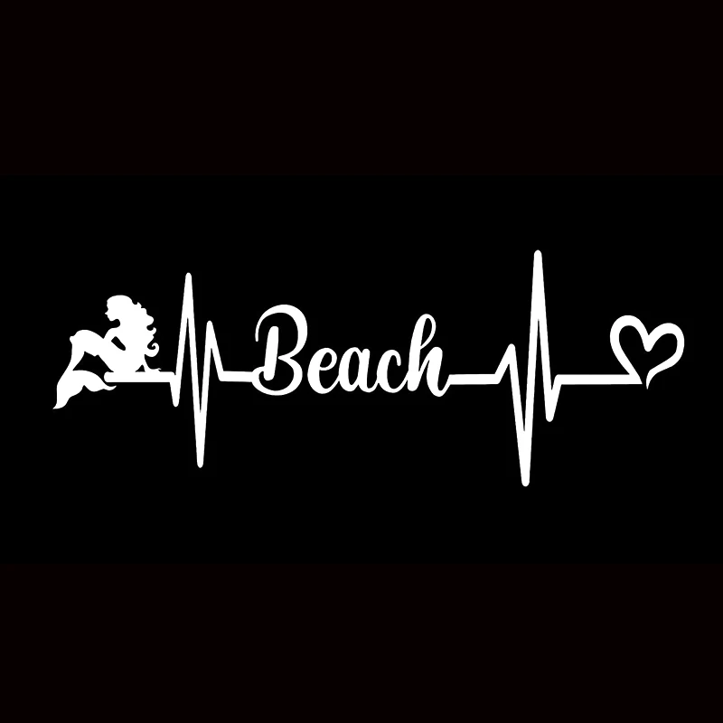 16*6 см пляжные сердцебиение логотип виниловая Стикеры веселый автомобиль окно