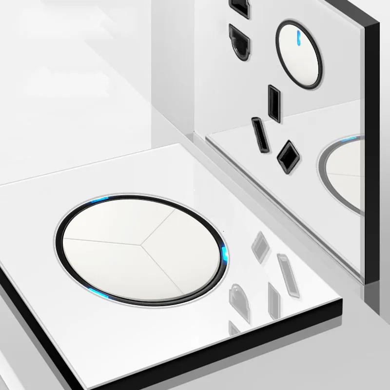 Настенный выключатель из закаленного стекла светодиодный светильник 1/2/3/4