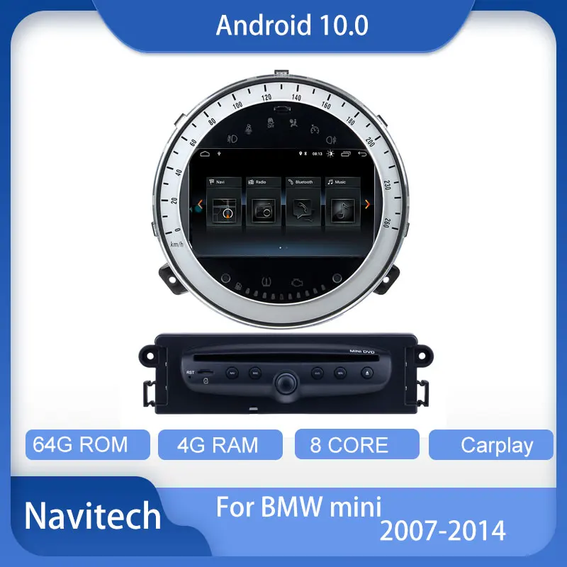 64G Android 10 IPS экран Автомобильный мультимедийный плеер для BMW MINI 2006 2014 автоаудио