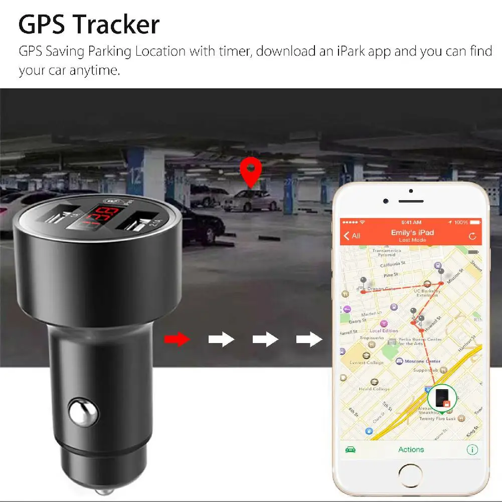Автомобильный gps трекер локатор устройство слежения в реальном времени двойной
