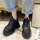 Женские массивные кроссовки на платформе; Женская повседневная спортивная обувь на толстой подошве со шнуровкой и вулканизированной подошвой; Женская обувь; Сезон осень-зима