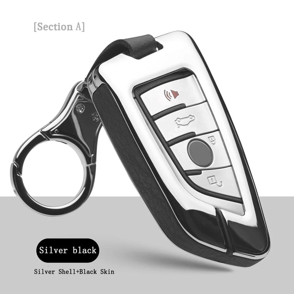 Цинковый сплав + кожа сплайсинга автомобильный Футляр для ключей Чехлы бумажник