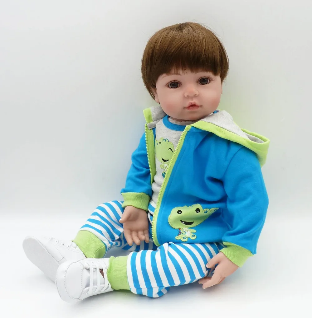 

47cm BeBe Reborn Baby Doll Handmade Silicone Baby Realistic Reborn Adorable Child Bonecas Girl Doll Menol Silicone