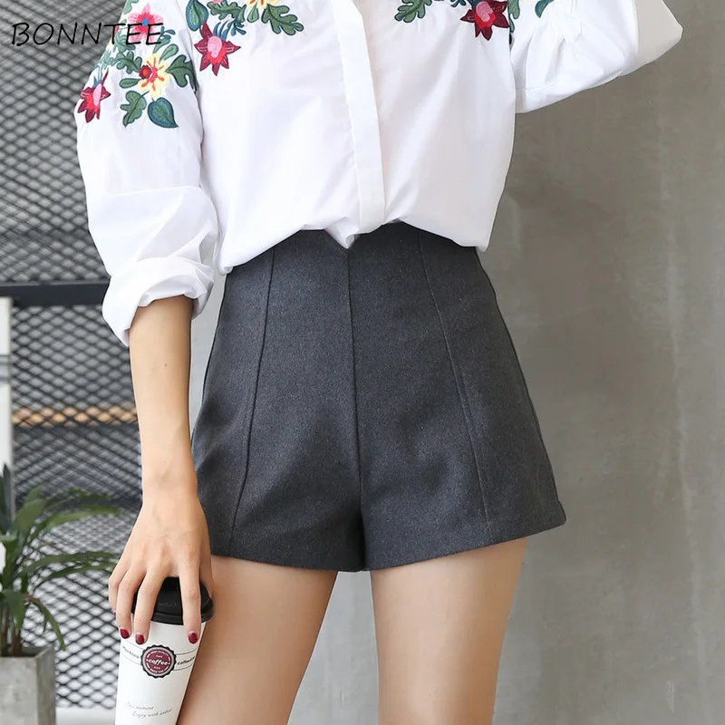 Шорты женские A образные с завышенной талией повседневные облегающие модные