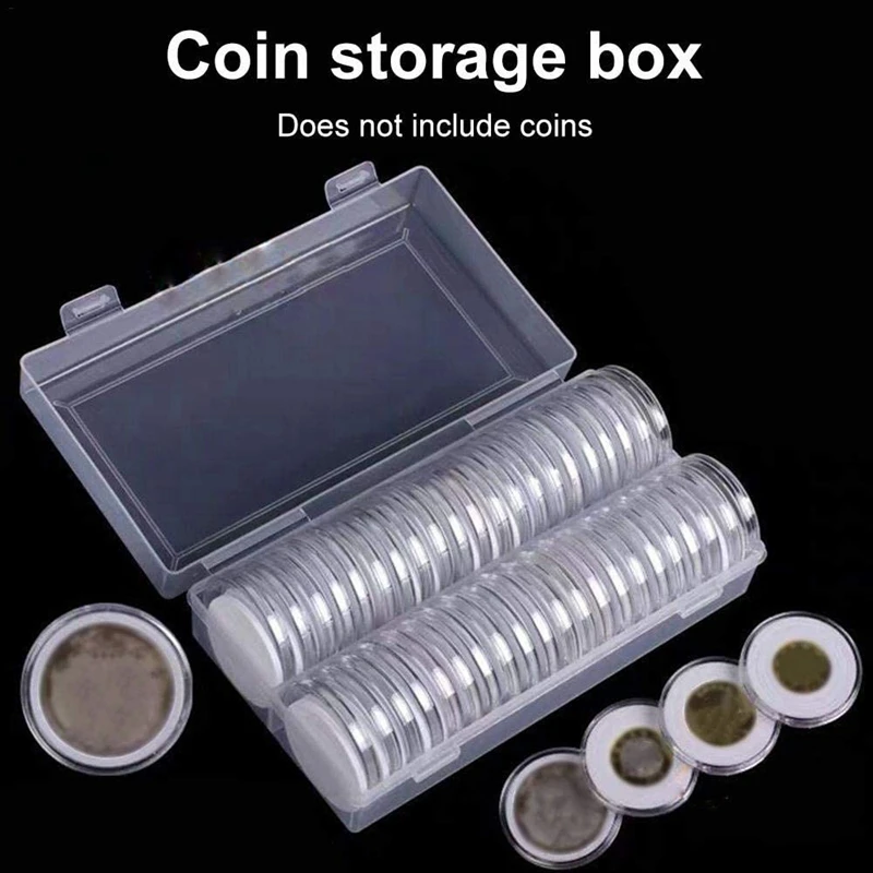 

46 mm Coin Capsules Plastic Round Coin Holder Case and 7Sizes (16/20/25/27/30/38/46mm) Protect Gasket