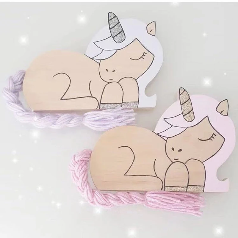 Ins Interiordecor домашний дизайн деревянные фигурки единорога миниатюры Детская