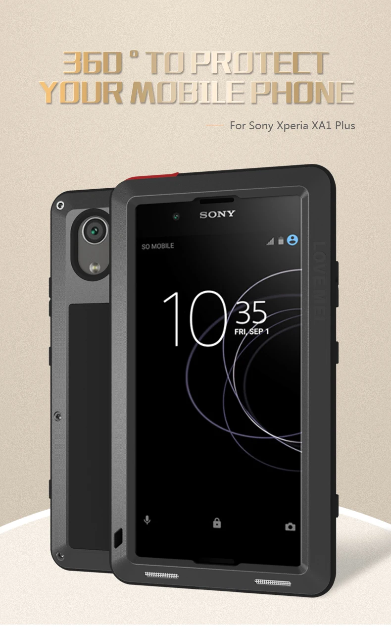 Армированный металлический чехол для Sony Xperia XA1 Plus сверхпрочный защитный
