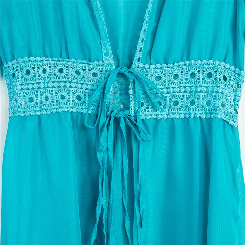 

Summer Bikini 2019 Women Cover Ups Beach Coat Swimsuit Lace Beachwear Sun Protection Clothes Knitted Beach Dress Women Cover-Ups