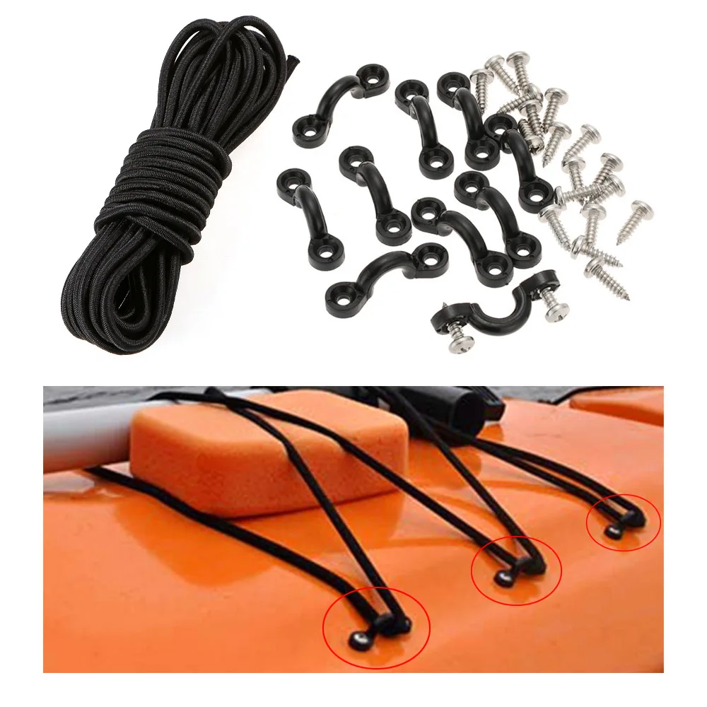 Нейлоновый банджи палубные петли связать вниз Pad глаза Винты Комплект с 5 метров