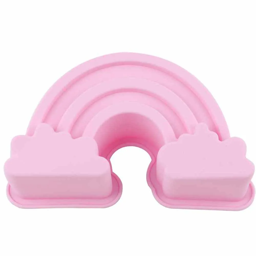 

1 Pcs 3d Big Rainbow Shaped Silicone Mold Art Cake Mousse Dessert Baking Tray Fondant Chocolate Mould Cake Tray Decorating Tool