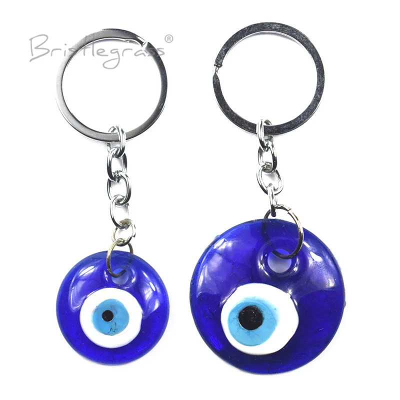 

BRISTLEGRASS Turkish Blue Evil Eye Keychain Car Key Chains Ring Holder Amulets Lucky Charms Hanging Pendants Blessing Protection