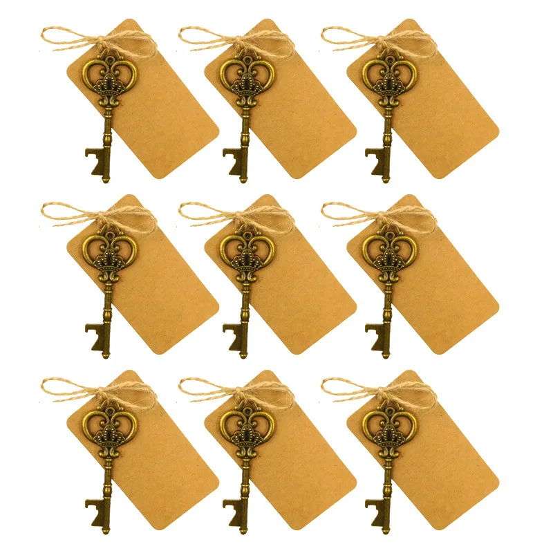 Открывалка для бутылок в форме ключа 10 шт./компл. ретро штопор свадебный подарок