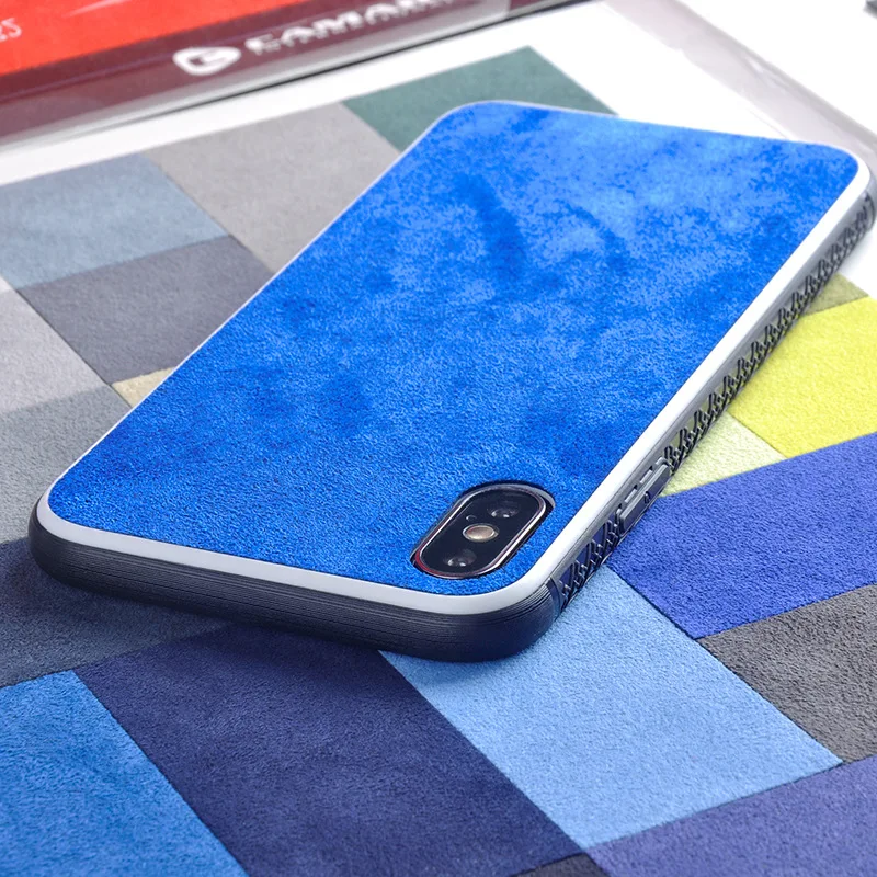 Итальянский тканевый чехол для iPhone X XS 11 Pro MAX, чехол для мобильного телефона с белой каймой, несколько цветов, флип-чехол с мехом, подходит для 6, 6s, 7, 8 Plus