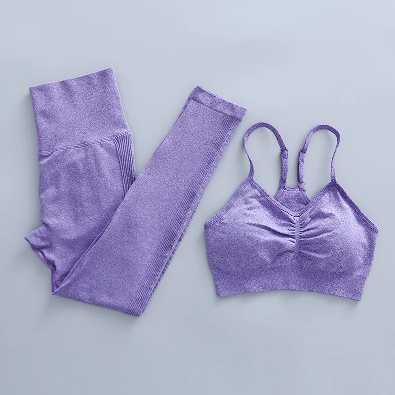 

Seamless Women Yoga Set Fitness Sleeveless Crop Top Workout Sportswear Gym Clothing High Waist Leggings Sport Suit Tracksuits