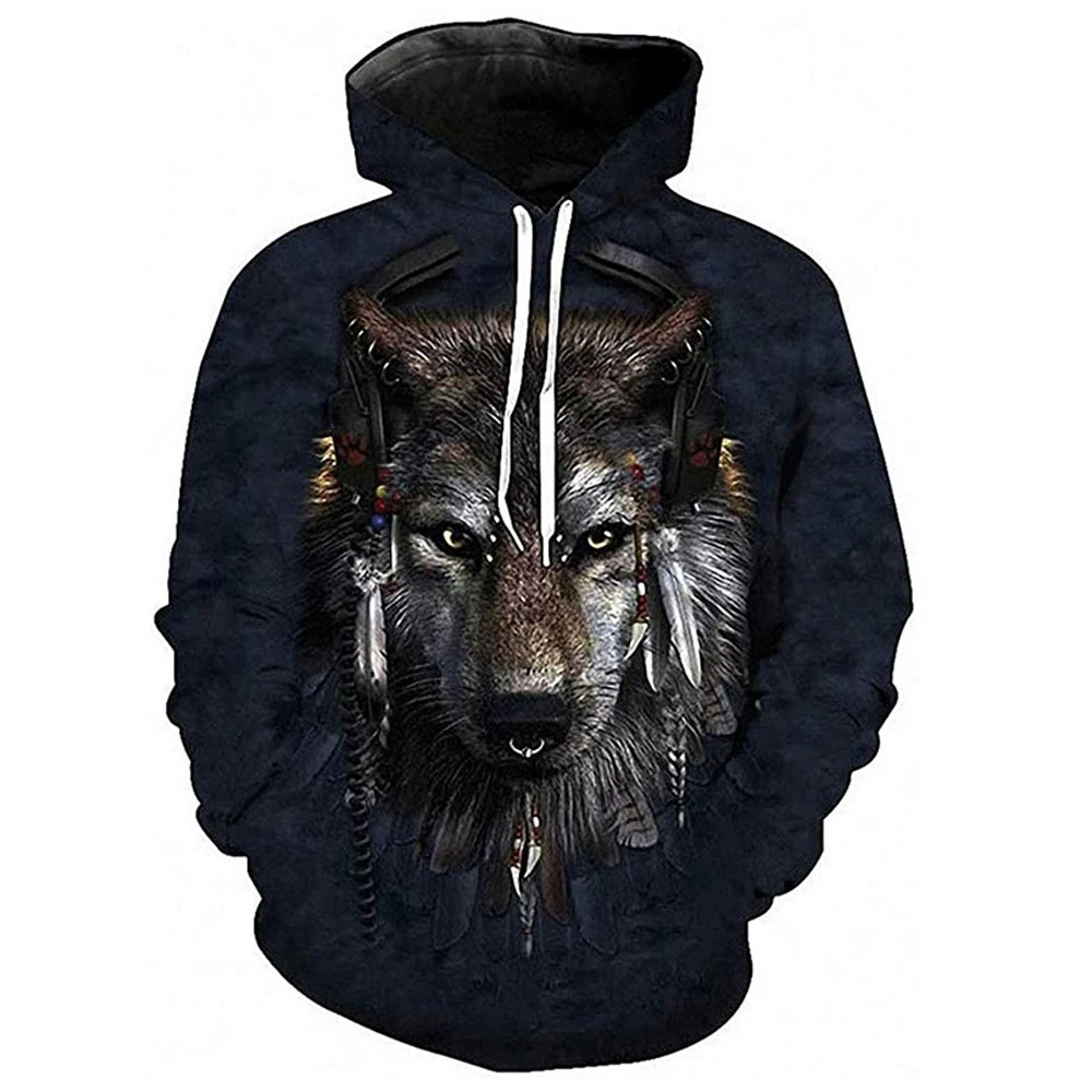 

2020 New Fashion Mens Hoodie 3D All Over Printed Animal wolf hoodies Harajuku Casual streetwear sudadera hombre