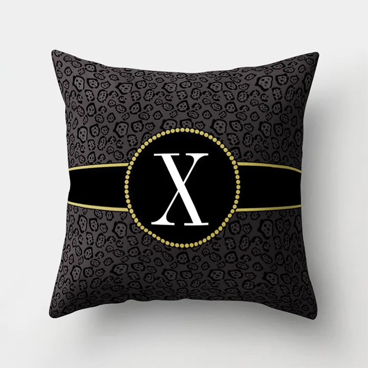 

Leopard Print Alphabet Letter Decorative Cushion Cover Polyester Throw Pillowcase 45*45CM Sofa Home Decorative PillowCover 41014
