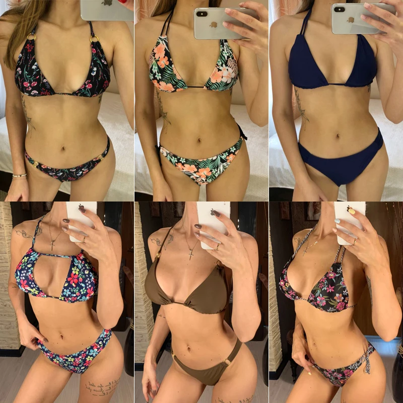 

Swimwear Woman Swimsuit Sexy Bikini 2021 New Push Up Bikini Set Bathing Suit Women Print Floral Beachwear Biquini Two Piece Suit