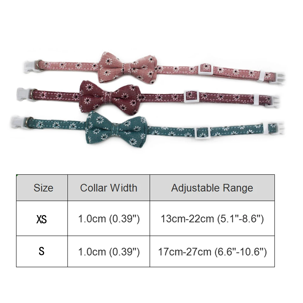 

Ошейник для маленьких кошек из мягкой ткани с цветочным принтом ожерелье с котенком регулируемые ошейники для домашних животных для котят