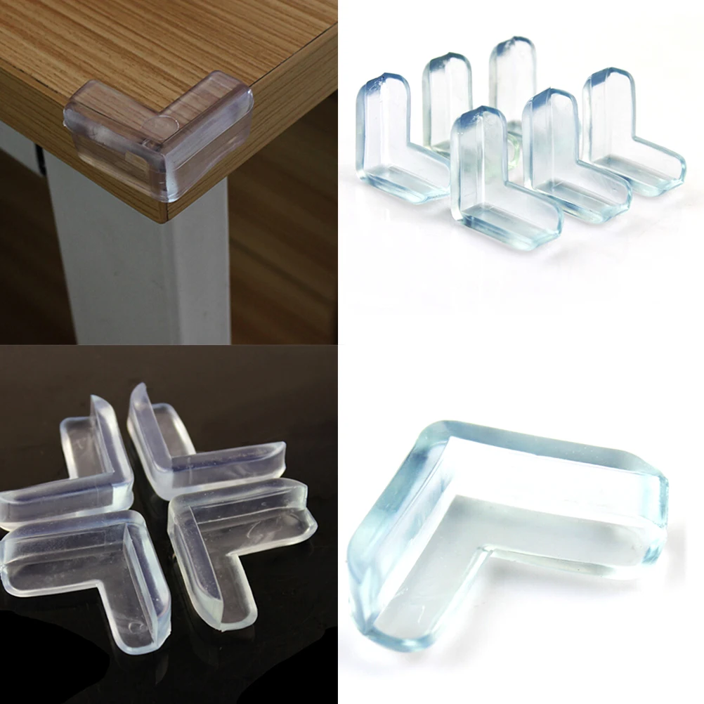 

4 шт., прозрачные силиконовые накладки на углы стола для безопасности детей