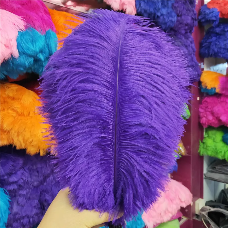 

The New 100pcs/lot Beautiful Purple Ostrich Feather 35-40cm/14-16inch Accessories Dancers Wedding Feathers for Crafts Plumas